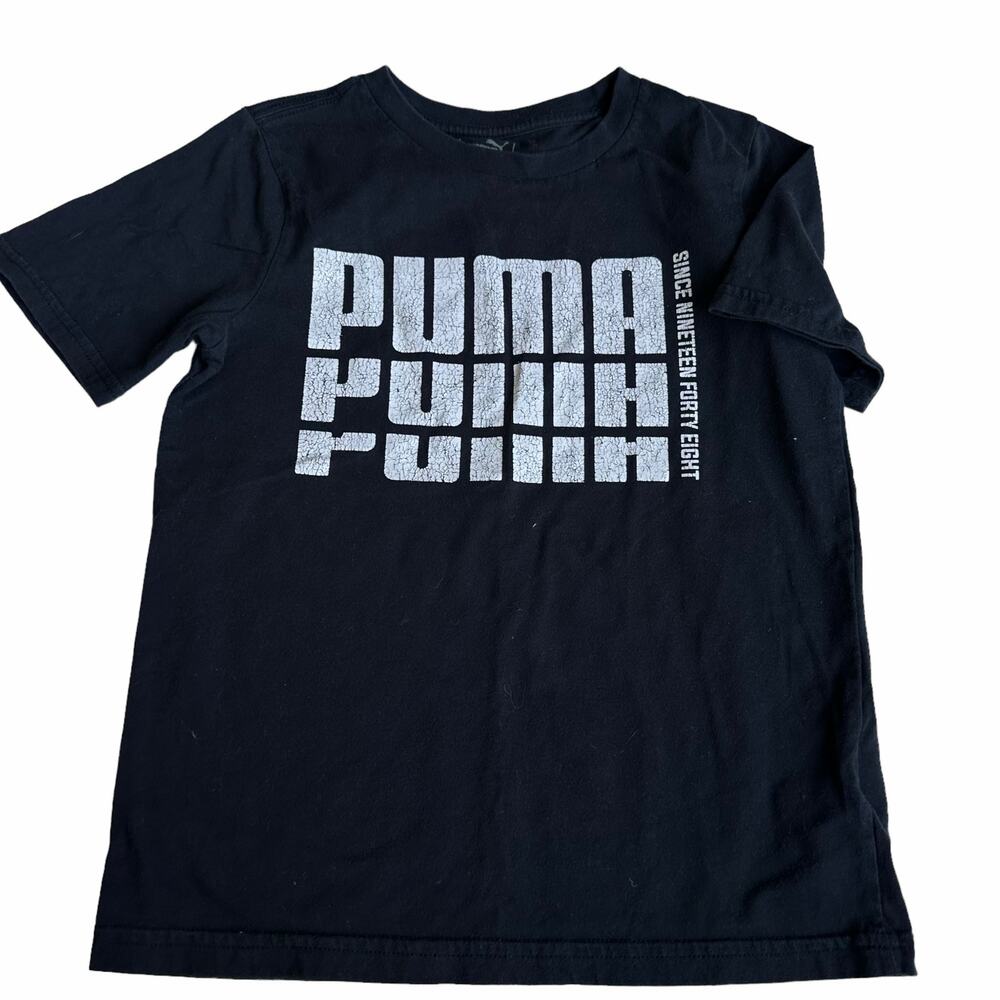 Puma Black Athletic Short Sleeve Tee - Boys Size Small